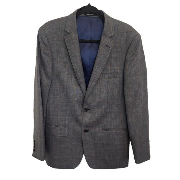 Mantoni Mens Blazer Sport Coat Charcoal Plaid  38R Super Fine Wool Jacket - Picture 1 of 13